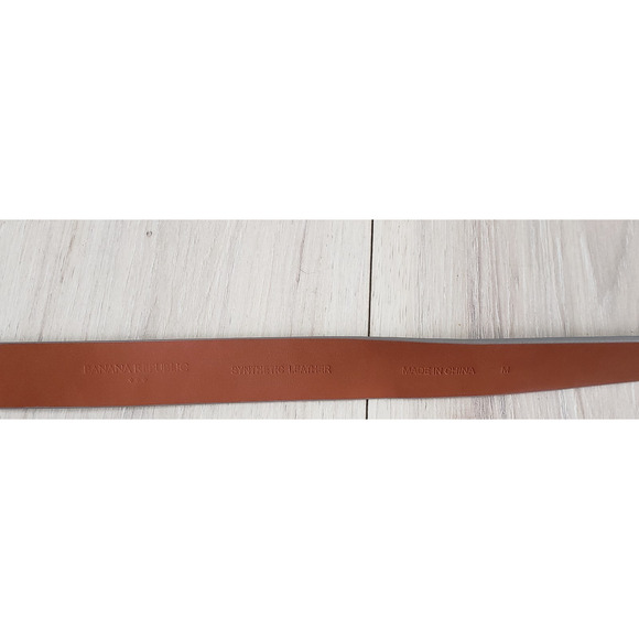 Banana Republic Belt Mens M Gray Vegan Suede Buckle Synthetic Leather - Picture 3 of 4